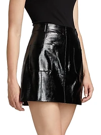 Tade Patent Faux Leather Miniskirt