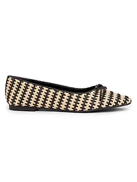 Arissa Leather & Raffia Flats