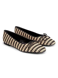 Arissa Leather & Raffia Flats