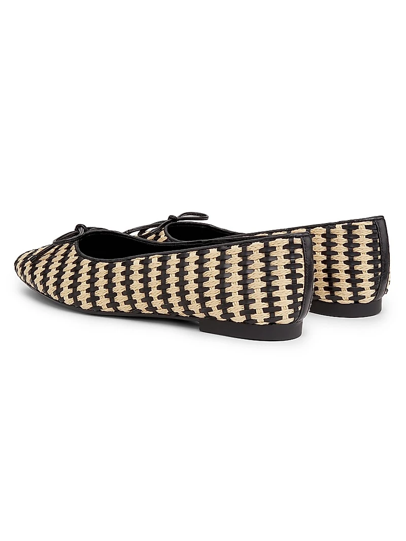 Arissa Leather & Raffia Flats