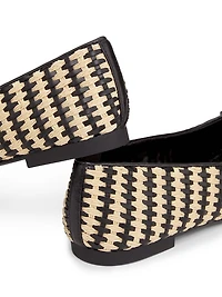 Arissa Leather & Raffia Flats