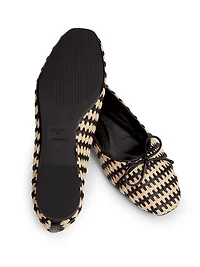 Arissa Leather & Raffia Flats