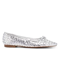 Arissa Metallic Woven Leather Flats