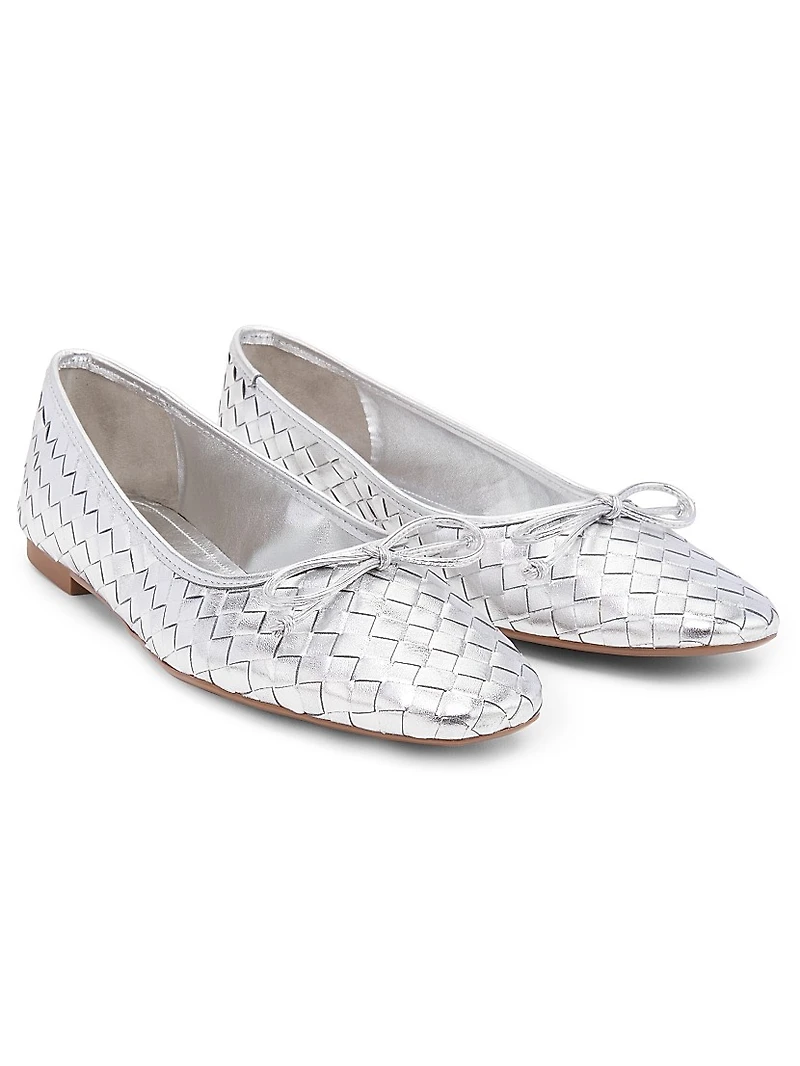 Arissa Metallic Woven Leather Flats