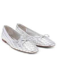 Arissa Metallic Woven Leather Flats