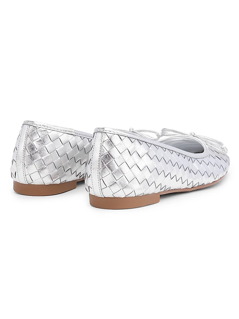 Arissa Metallic Woven Leather Flats