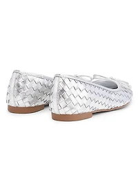 Arissa Metallic Woven Leather Flats