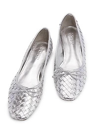 Arissa Metallic Woven Leather Flats