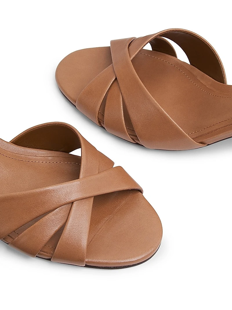 Keefa Leather Block-Heel Sandals