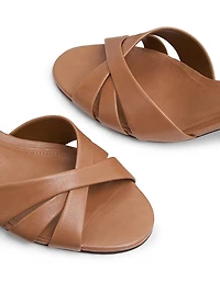 Keefa Leather Block-Heel Sandals