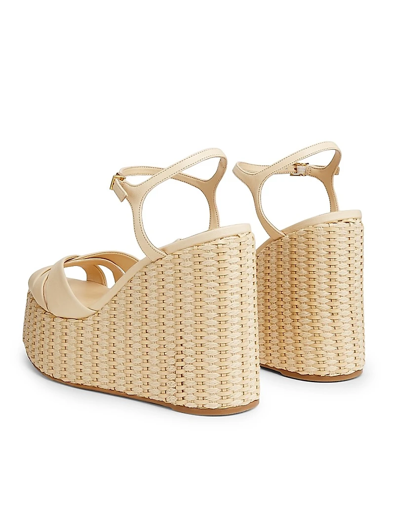 Keefa 125MM Leather Platform Wedge Sandals