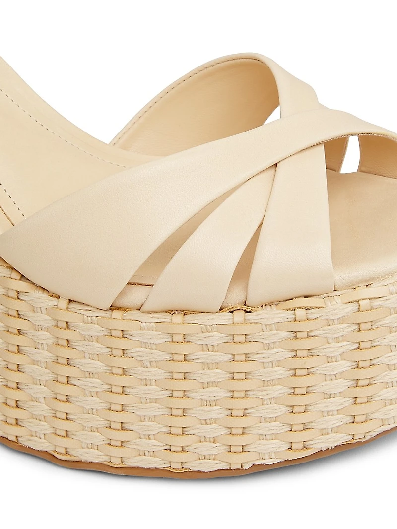 Keefa 125MM Leather Platform Wedge Sandals