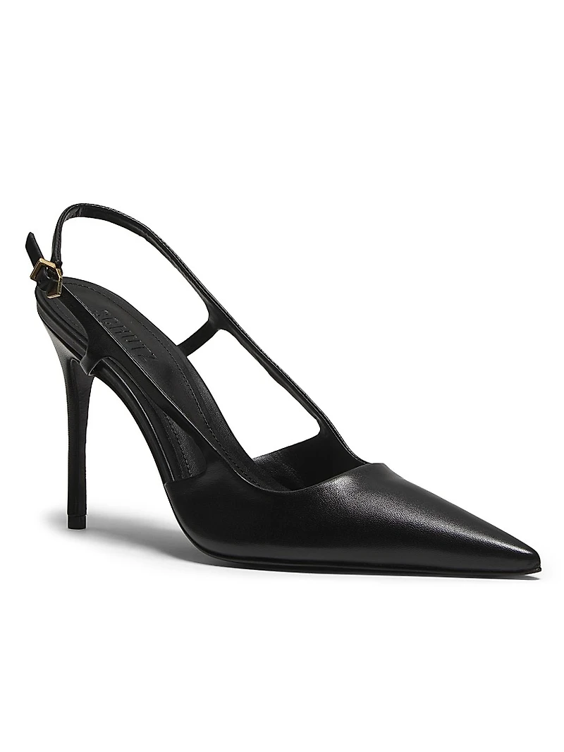 Boris 100MM Leather Slingback Pumps