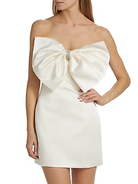 Evie Bow Satin Minidress