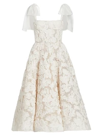 Sabrina Embroidered A-Line Midi-Dress