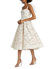 Sabrina Embroidered A-Line Midi-Dress