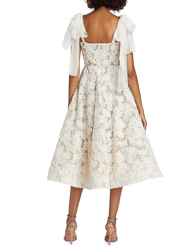 Sabrina Embroidered A-Line Midi-Dress