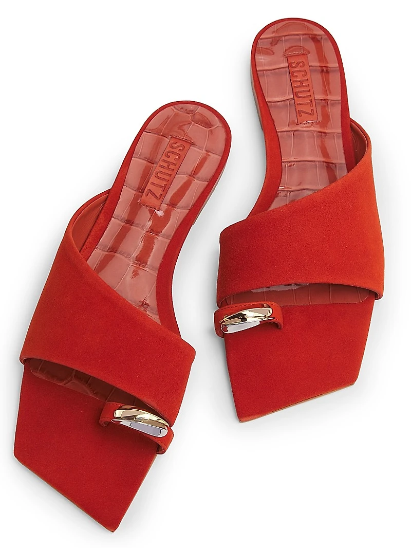 Jodie Embellished Suede Sandals