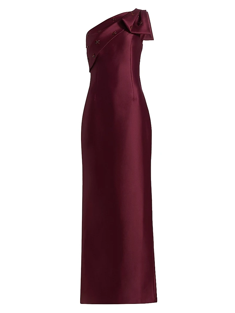 Olivia One-Shoulder Mikado Gown