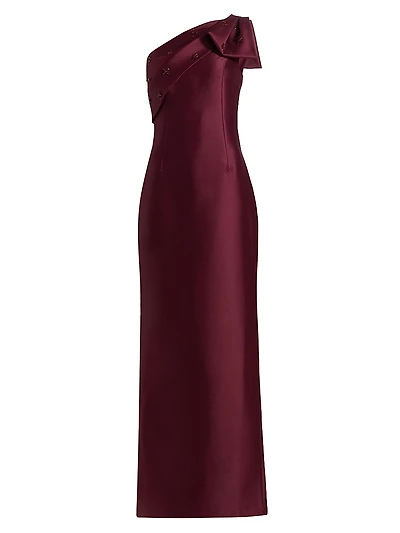Olivia One-Shoulder Mikado Gown