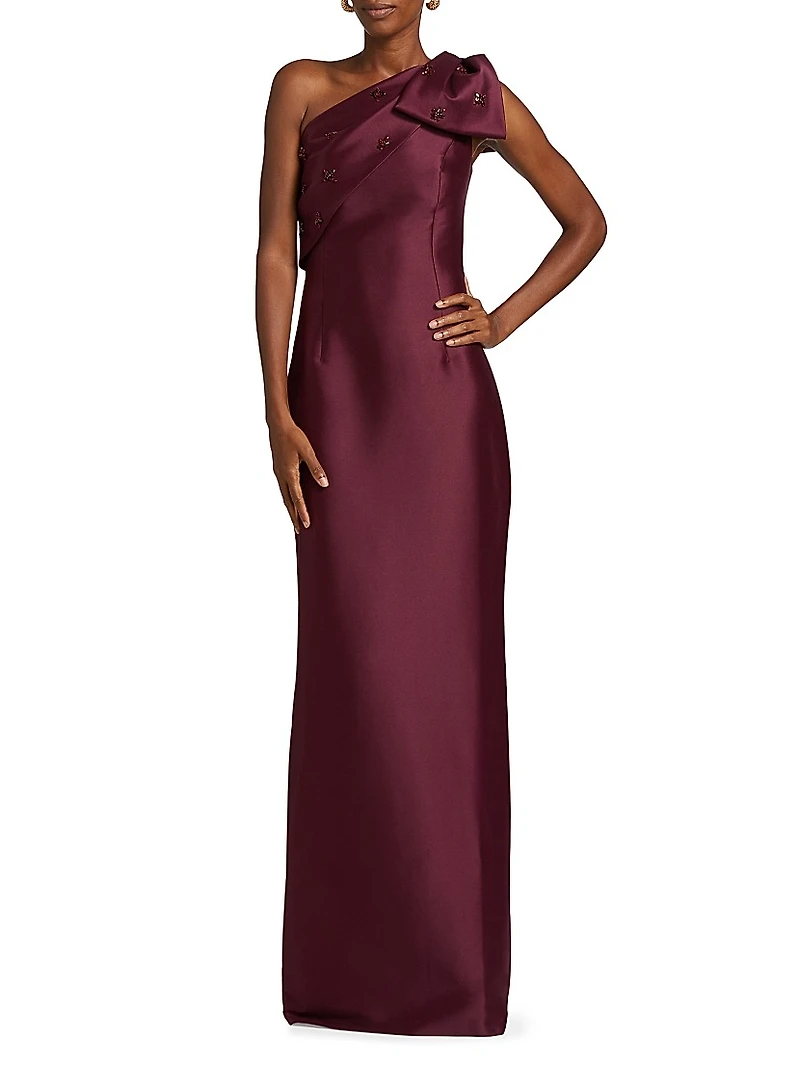 Olivia One-Shoulder Mikado Gown