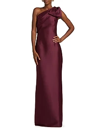 Olivia One-Shoulder Mikado Gown