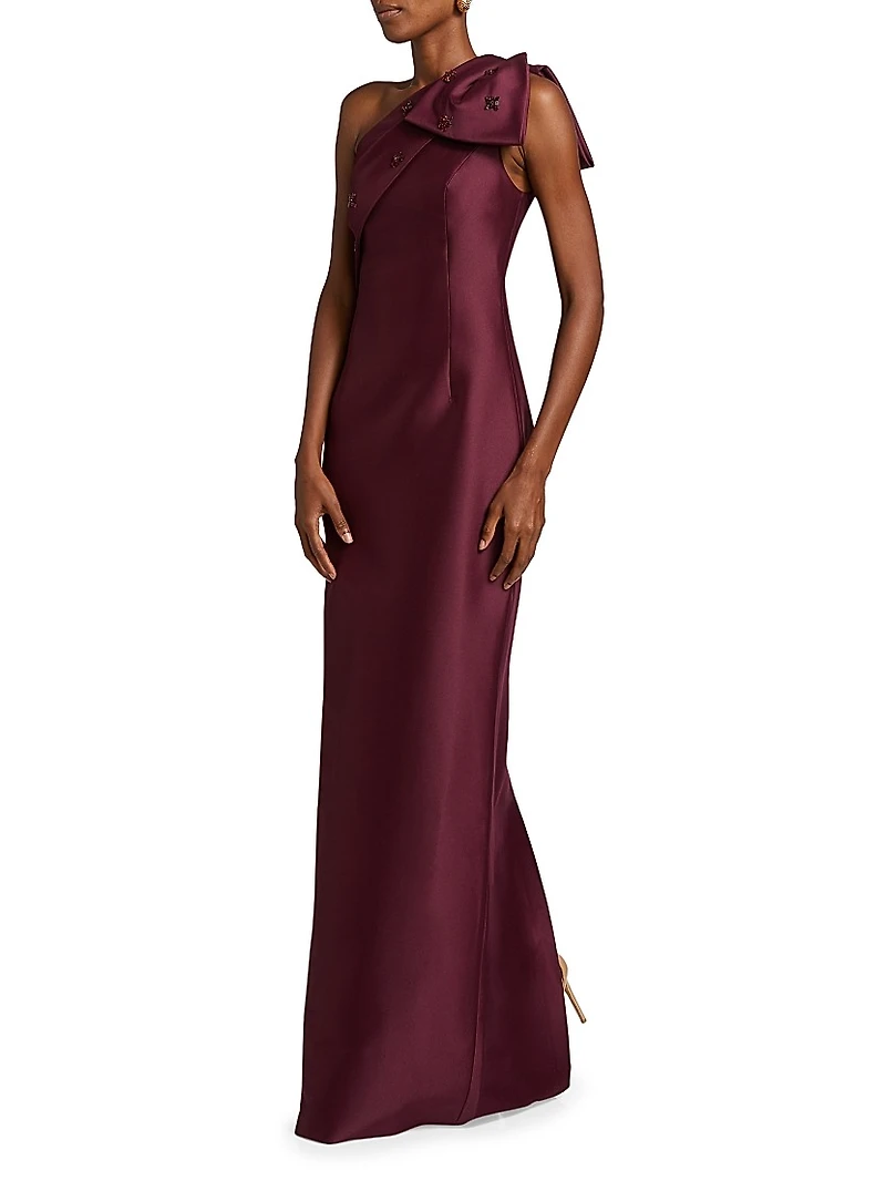 Olivia One-Shoulder Mikado Gown