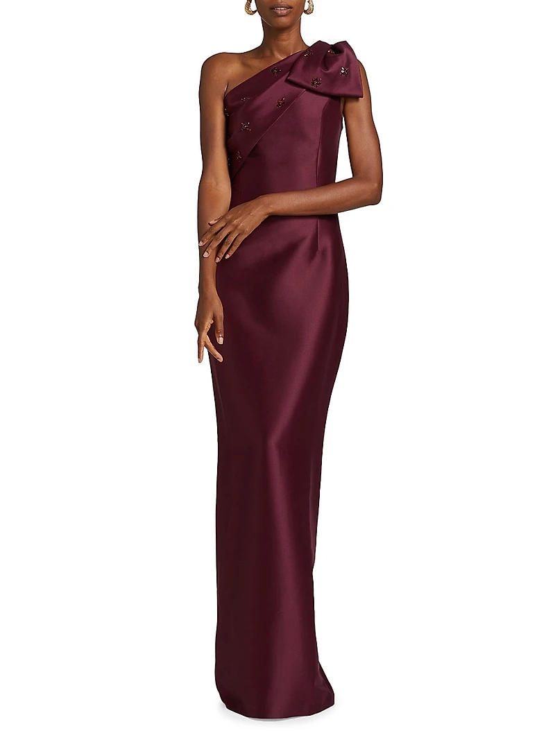 Olivia One-Shoulder Mikado Gown