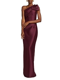 Olivia One-Shoulder Mikado Gown
