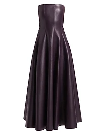 Ingrid Faux Leather Strapless Dress