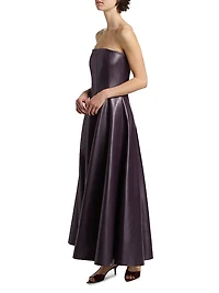 Ingrid Faux Leather Strapless Dress