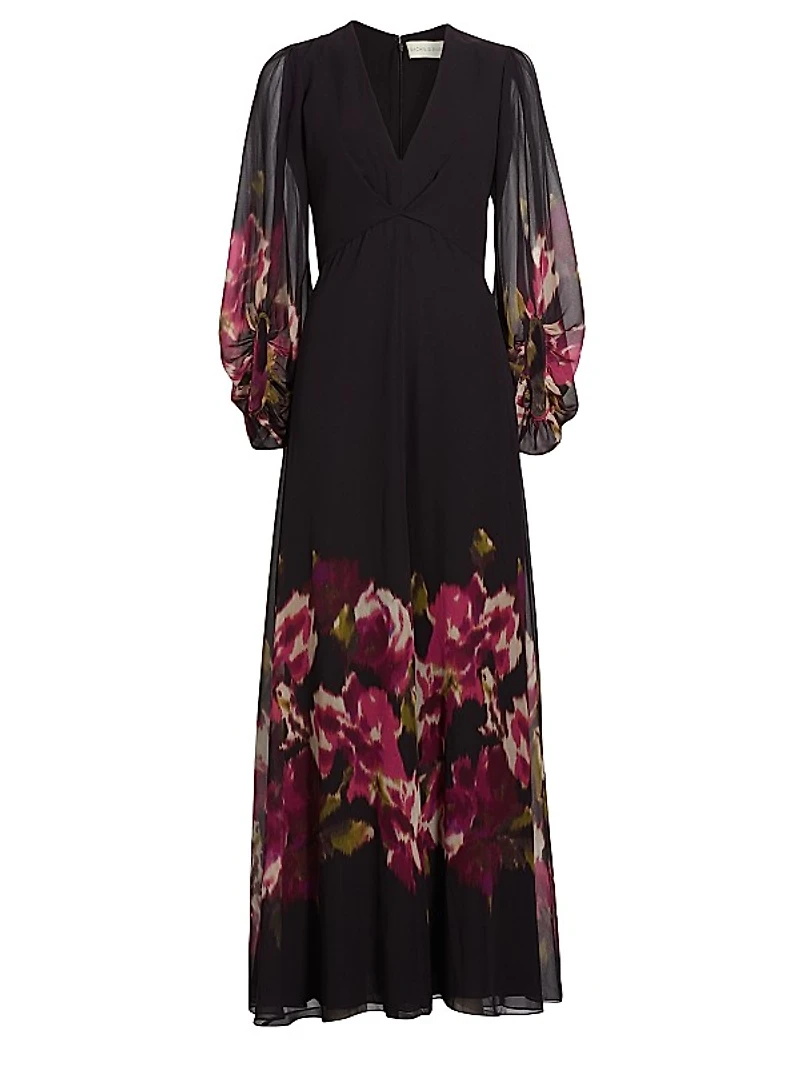Jenny Floral Chiffon Gown