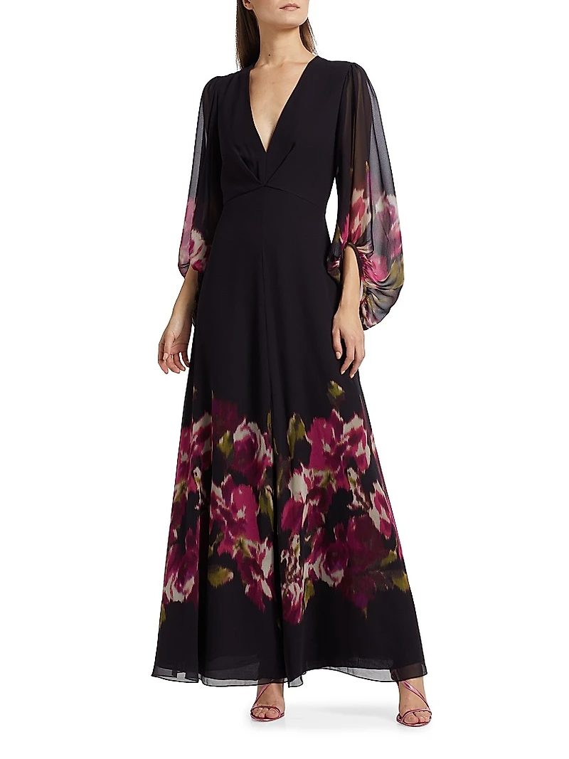 Jenny Floral Chiffon Gown