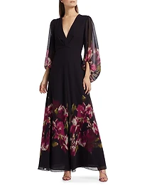 Jenny Floral Chiffon Gown
