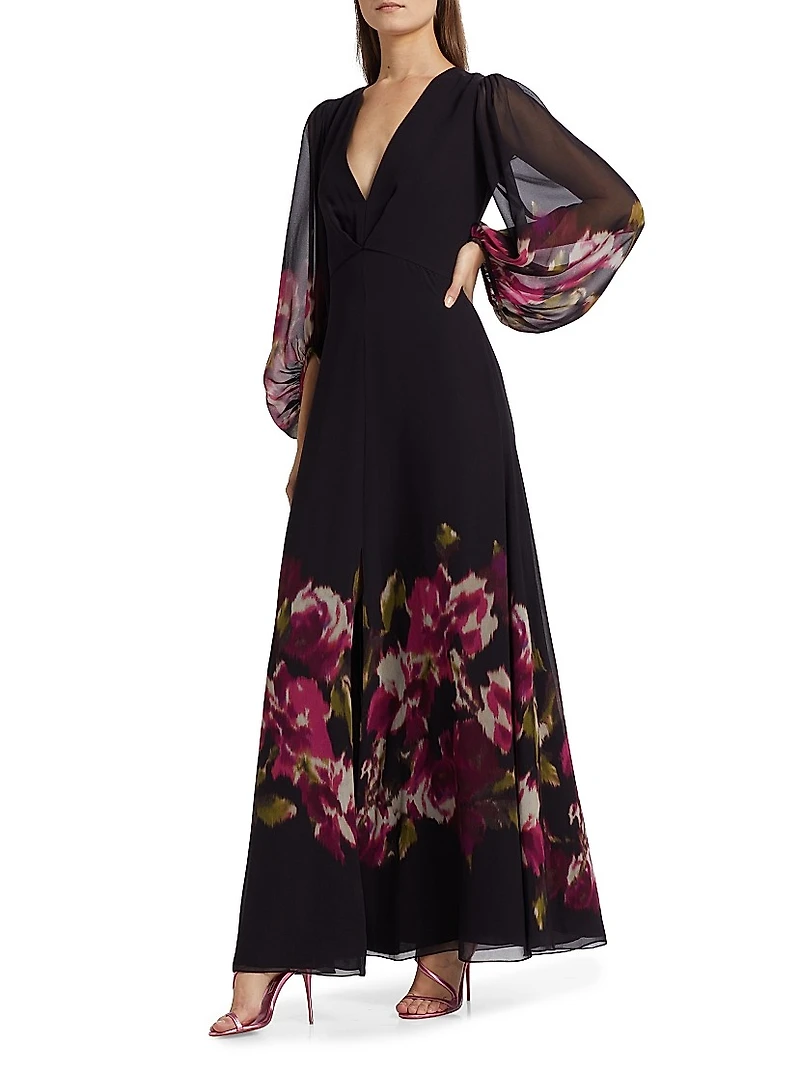 Jenny Floral Chiffon Gown