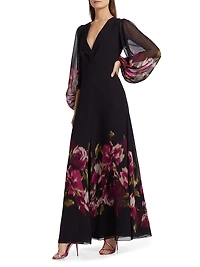 Jenny Floral Chiffon Gown