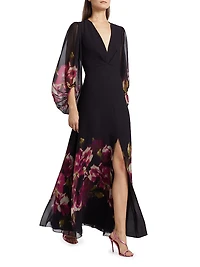 Jenny Floral Chiffon Gown
