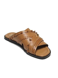 3.1 Phillip Lim Crossover Leather Flat Slides