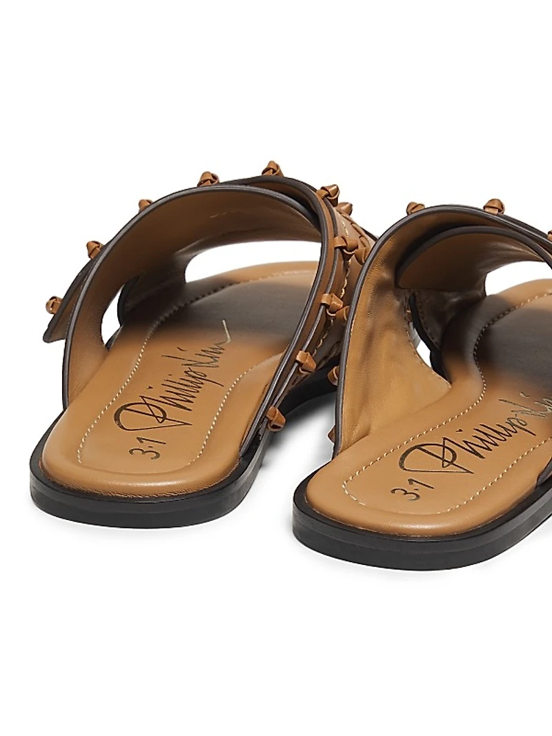 3.1 Phillip Lim Crossover Leather Flat Slides