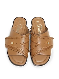 3.1 Phillip Lim Crossover Leather Flat Slides