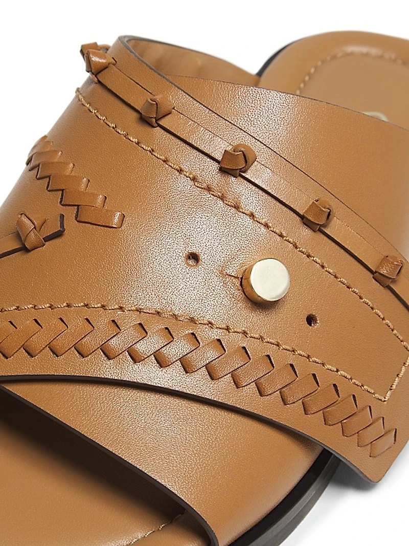 3.1 Phillip Lim Crossover Leather Flat Slides