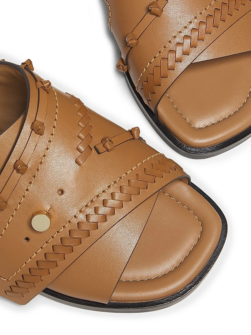 3.1 Phillip Lim Crossover Leather Flat Slides