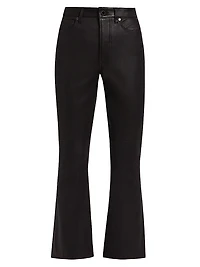 Carson Leather High-Rise Ankle Flare Pants
