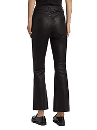 Carson Leather High-Rise Ankle Flare Pants