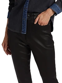 Carson Leather High-Rise Ankle Flare Pants