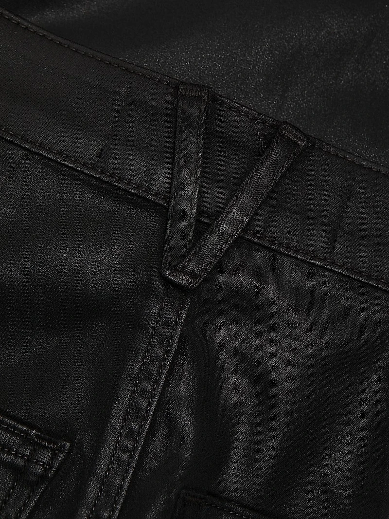 Breves Coated Denim Midi-Skirt