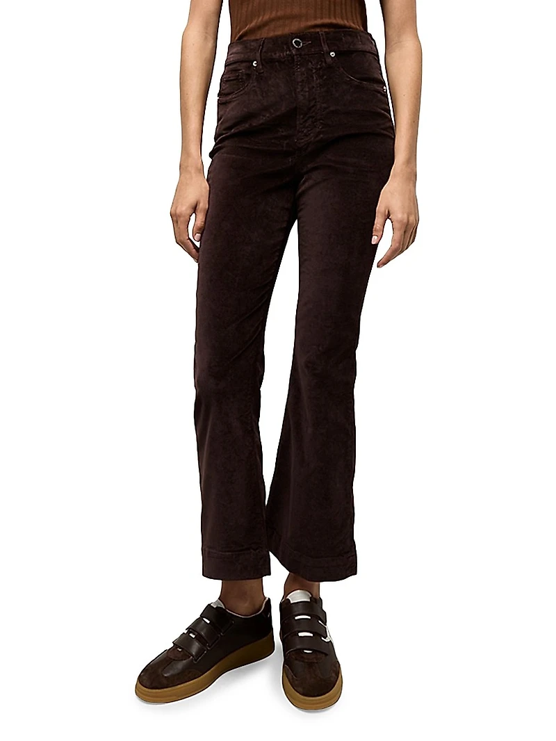 Carson Velvet Ankle Flare Pants