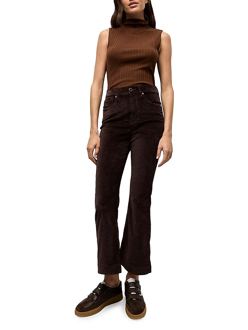 Carson Velvet Ankle Flare Pants