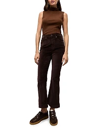Carson Velvet Ankle Flare Pants
