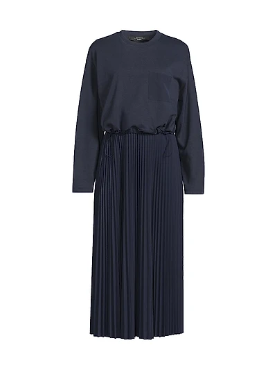 Scatola Pleated Midi-Dress